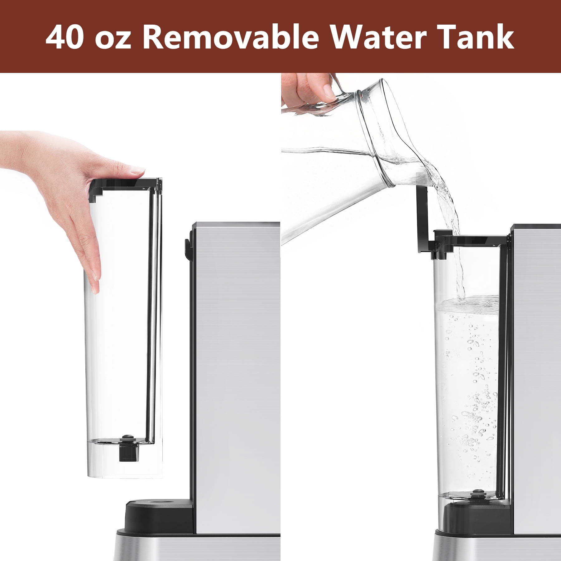 WHALL 20 Bar Espresso Machine & Coffee Maker – with Milk Frother Steam Wand, Stainless Steel Build & 40oz Water Tank