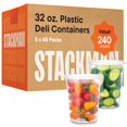 thumbnail image 1 of Contenedores de almacenamiento de alimentos Stack Man 32 oz (240 juegos) con tapas, 1 of 6
