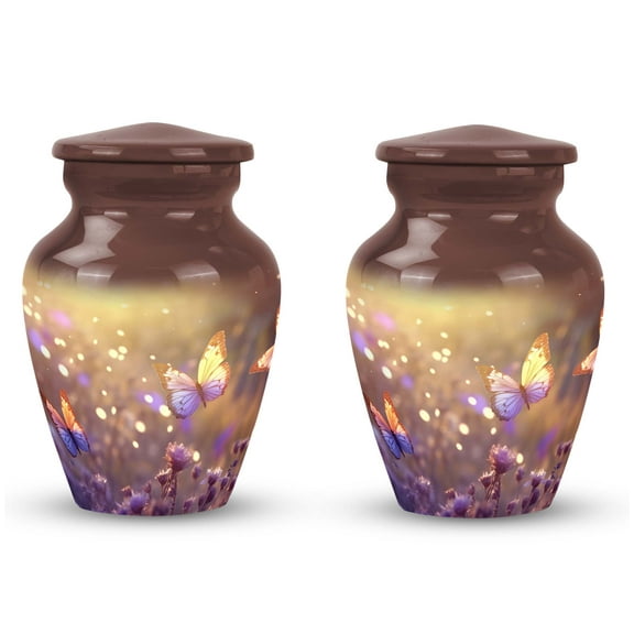 Urns For Human Ashes Adult Male And Female Mom - Small Urn For Ashes Keepsake - Urn For Mom And Dad Ashes - Butterfly Small Urns For Burial - Memorial Urns (Size - 3Inch, 2Pcs)