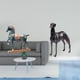 thumbnail image 2 of Escultura De Resina De Galgo Y Caballo De Pie Para Escritorio, Sala De Estar, Estantería, Mesa, Centro De Mesa, Adorno De Animal Fengshui, Decoración Del Hogar, 2 of 8