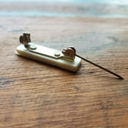 50 Pack - Safety Bar Pins with Adhesive Sticky Back & Metal Locking Clasp - Blank Safety Pin Backing for ID Badges, Nametags, Ribbons, and Crafting by Specialist ID
