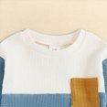 thumbnail image 4 of TOWED22 Baby Boy Fall Clothes Color Block Crewneck Sweatshirt Top Elastic Pants Set Infant Toddler Winter Outfits(Blazer,12-18 M), 4 of 7