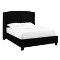 thumbnail image 2 of Stylish Upholstered Fabric Bed With Button Tufting, Nailhead Trim And Black Sturdiness Chic Twinkle, 2 of 2