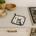 thumbnail image 2 of Caroline's Treasures Black and White Alaskan Malamute Coffee Bar Pair of Pot Holders Pair 7.5x7.5 Quilted Insulated Hot Pads Decorative Kitchen Gift Made in USA, 2 of 6
