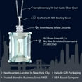 thumbnail image 2 of Gem Stone King 15.80 Cttw Sky Blue Simulated Aquamarine Pendant Necklace for Women | 925 Sterling Silver | Emerald Cut 18X13MM | With 18 inch Silver Chain, 2 of 5