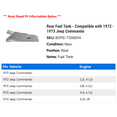 thumbnail image 2 of Rear Fuel Tank - Compatible with 1972 - 1973 Jeep Commando, 2 of 2