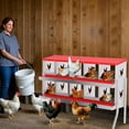 thumbnail image 2 of Chicken Nesting Box, 10 Compartment Metal Chicken Nesting Boxes for Chicken Coop, Easy Egg Collection, Easy Cleaning, Chicken Laying Boxes with Bracket Legs for Hens, Red, 2 of 7