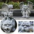 thumbnail image 2 of Estatua de resina, escultura de guardián de jardín, figura de gárgola, decoración para exteriores, figuras de Halloween de guardián sentado (A), 2 of 4