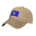 thumbnail image 2 of DouZhe Adjustable Washed Cotton Baseball Cap - Montana State Seal Flag Prints Vintage Dad Hat Unisex Sports Caps (Yellow), 2 of 7