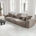 thumbnail image 4 of The Magic Home 3-Seater Modular Convertible Corduroy Sectional Sofa, Brown, 4 of 10