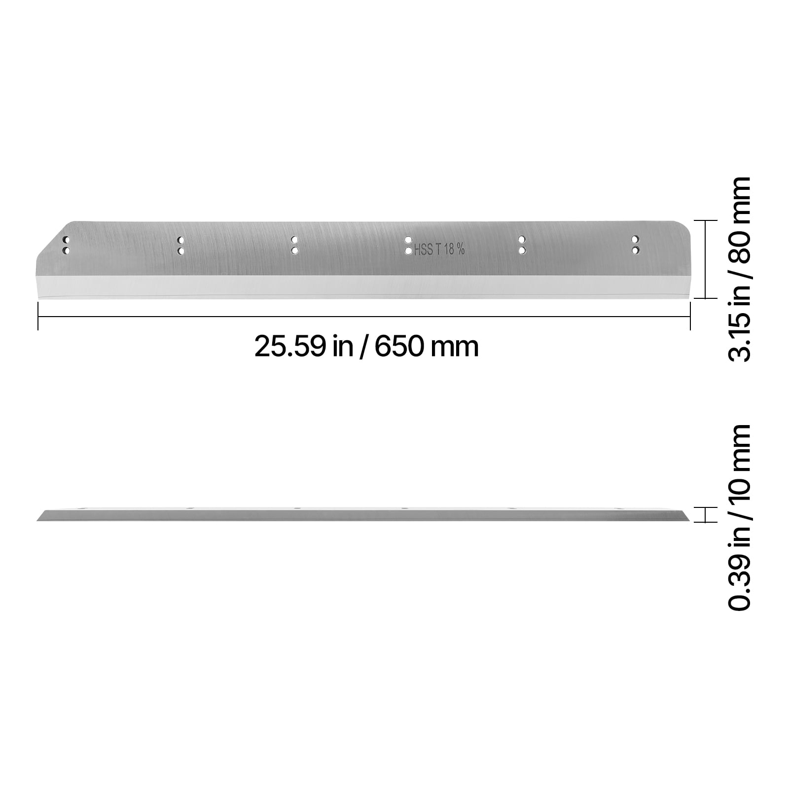 VEVOR Paper Cutter Blade, Heavy Duty Steel Blade Replacement Suitable for Professional Cutter H520TV7/E5208L, Paper Trimmer Machine Spare Blade,650 x 80 x 10 mm