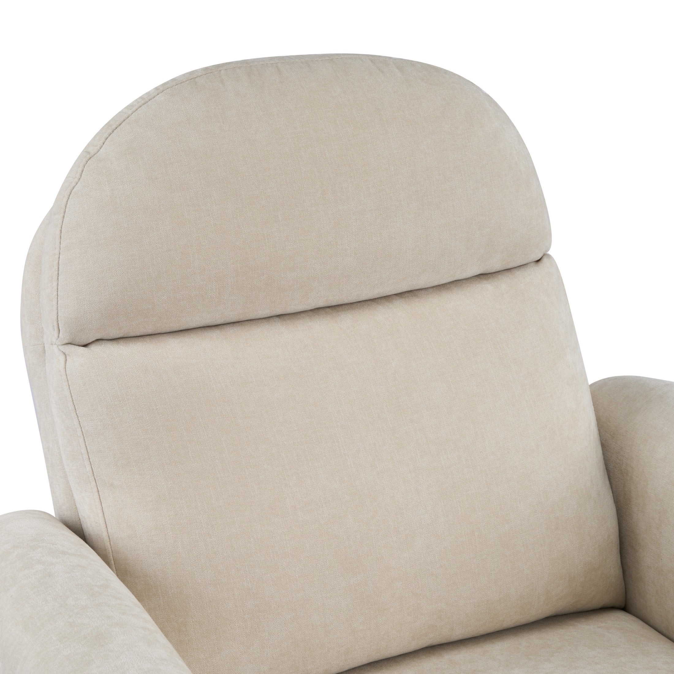 Christopher Knight Home 360° Swivel Glider Chair, Manual Upholstered Recliner with Wood Base, Beige