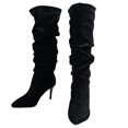 thumbnail image 3 of JUSLIO Winter Boots for Women,High Heel Solid Color Mid Calf Boots Fashion Casual Comfort Lightweight Boots Plus Size Boots, 3 of 9