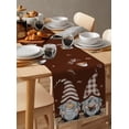 thumbnail image 6 of Table Runner Dresser Scarves 120 Inch Long, Dwarfs and Coffee Bean on Brown Linen Dining Table Runners Cappuccino Flat White Tabletop Scarf for Wedding Holiday Party Kitchen, 6 of 7