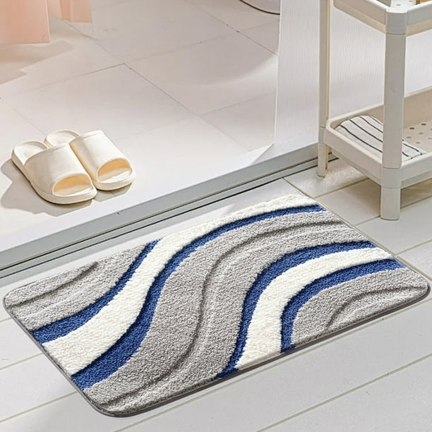 Alfombra de Baño, 24x16 Pulgadas, Suave y Absorbente, Fibra Fina, Antideslizante, Lavable a Máquina, Uso en el Hogar, Antideslizante, 40*60CM, Gris