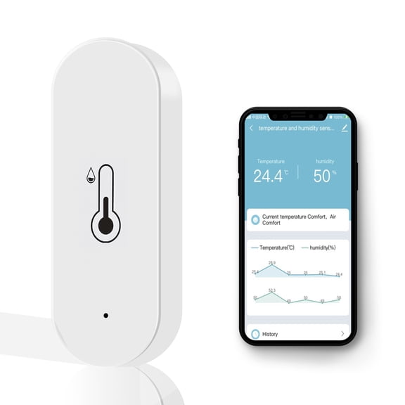 Smart Mini WiFi Bluetooth Temperature and Humidity Sensor Indoor Wireless Sensor with App Control