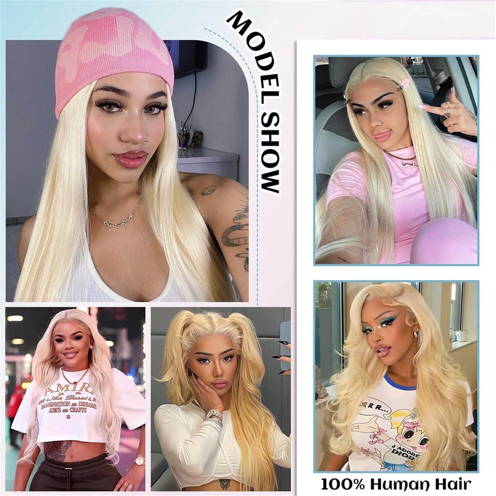 Lace Front Wig Human Hair 4x4 HD Transparent Straight Pre Plucked for Women,250 Density