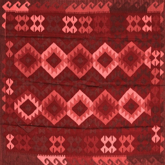 Ahgly Company Indoor Square Southwestern Red Country Area Rugs, 4' Square