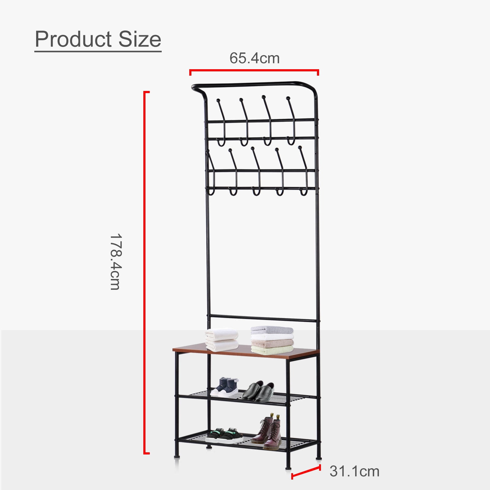 for Entryway IBUYKE Coat Rack Shoe Bench 71.2 inches Clothes Rack Living Room UTMJ086H Coat Rack with Shoe Bench Industrial Garment Racks Hall Tree with 2 Cube Storage Shelf