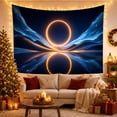 thumbnail image 3 of Luminous Golden Ring in Cosmic Landscape, Dreamy Celestial Style for Space Lovers, Celestial Wall Art Christmas Gift Tapestry Wall Hanging for Bedroom, Living Room and Dorm, 3 of 6