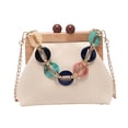 thumbnail image 4 of Bolso de hombro con cadena a la moda, bolso de mano, cartera impermeable, bolso elegante para mujer Blanco Yuyangstore bolsas de cadena, 4 of 8