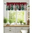 thumbnail image 3 of Merry Christmas Tree Kitchen Valances for Windows Red Black Buffalo Plaid Trees Snowflake Valance Curtains&nbsp; for Kitchen /Living Room/Bedroom/ Bathroom Decor, 42"x12 " ,Rod Pocket 1 Panel,, 3 of 7