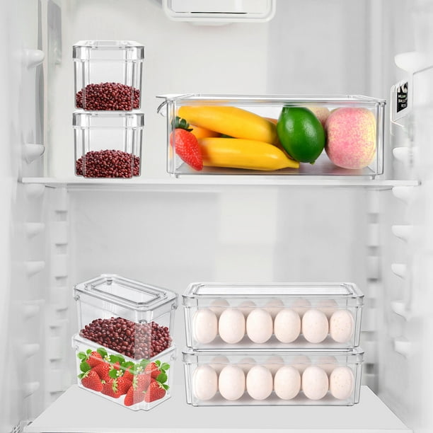 Lot de 8 boîtes de rangement pour réfrigérateur et placard de Cuisine avec  Poignées et