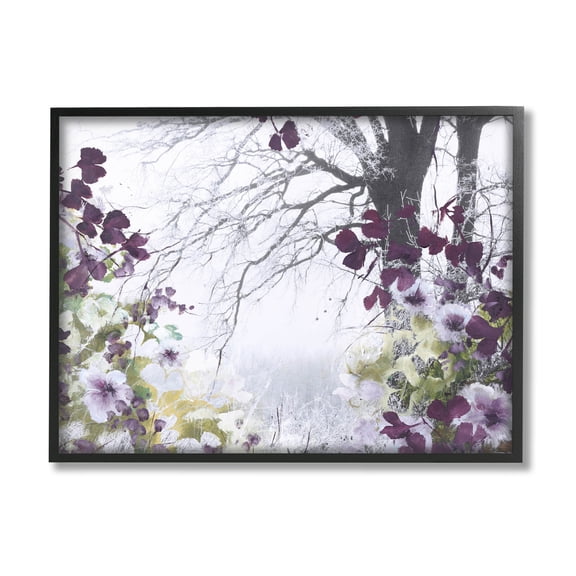 Stupell Industries Vivid Purple Woodland Blooms Photograph Black Framed Art Print Wall Art, Design by Design Fabrikken