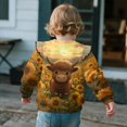 thumbnail image 5 of DISNIMO Highland Cow Printed Pullover for Toddler Girls Sunflower Printed Sweatshirt Long Sleeve T-Shirts Crewneck Pullover Tops for Fall Winter 7-8 Years, 5 of 7