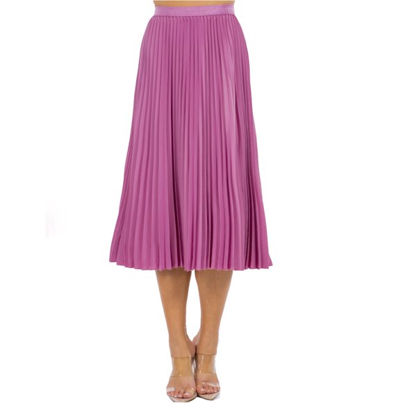 Falda midi plisada satinada AMAD Casual para mujer Talla L
