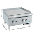 thumbnail image 3 of 24 in. Natural Gas 2-Burner Griddle with 60,000 BTU in Stainless-Steel (KM-GG2-24M), 3 of 11