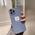 thumbnail image 3 of Compatible for iPhone 13 Pro Max Case Cute Painted Design White Luck Bear for Women Girls Fashion Slim Soft Flexible TPU Rubber for iPhone 13 Pro Max-Blue, 3 of 7