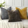 thumbnail image 5 of decorUhome Throw Pillow Covers 16x16 Set of 2, Farmhouse Decorative Chenille Pillow Covers for Couch, Chocolate(Pillow Cover Only, No Inserts Included), 5 of 10