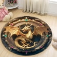 thumbnail image 5 of Cow Print Round Area Rug, black and white farmhouse circle carpet for bedroom, dorm or playroom, soft washable non-slip floor mat, fun western décor accent, 5 of 6