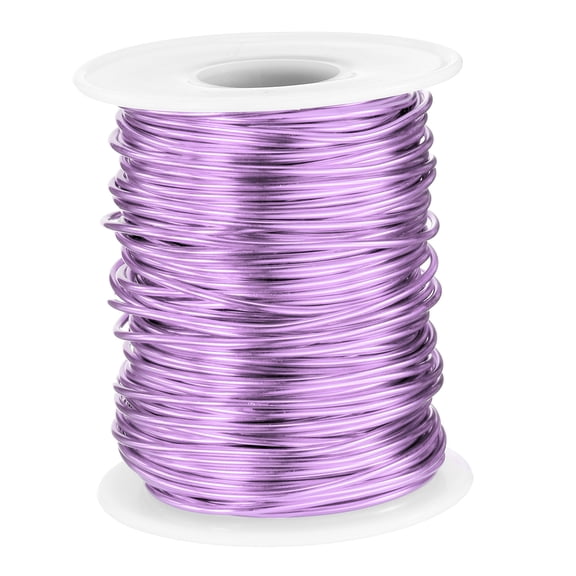 Uxcell 16 Gauge Aluminum Craft Wire 1.5mm 98.5ft Flexible Bendable Anodized Metal Jewelry Sculpting Wire for Jewelry Making Modelling Craft DIY, Light Purple