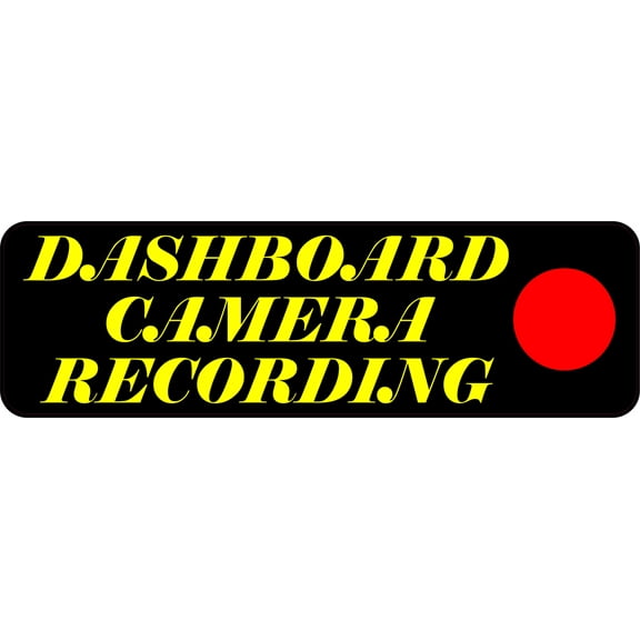 10 X 3 Recording Dashboard Camera Sticker Vinyl Sign Vehicle Bumper Decal