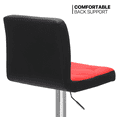thumbnail image 6 of MoNiBloom Set of 4 Adjustable Swivel Barstools, Modern Faux Leather Kitchen Counter Height Bar Stools, Square Back Bar Chairs, Red/Black, 6 of 10