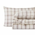thumbnail image 2 of BNM Plaid Flannel Cotton Sheet Set, Twin, Beige, 2 of 11