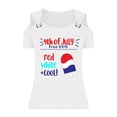 thumbnail image 4 of Tops de Hombro Frío para las Mujeres Día de la Independencia Impreso Fuera Del Hombro Blusa con Cuello en V, Fuera Del Hombro de las Mujeres, 4 of 4