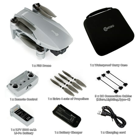 Contixo - F36 Gimbal Drone with Remote Controller - Silver