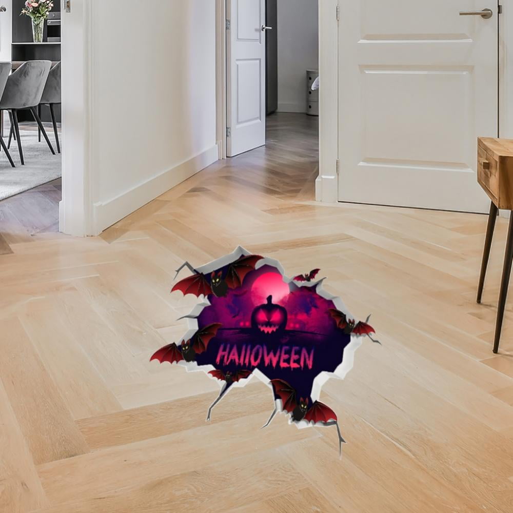 3D Halloween Wall Decals, Ghost Hand Bat Floor Halloween Wall Stickers