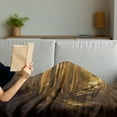 thumbnail image 3 of Cartoon Soft Flannel Fleece Throw Blanket, Art of a Painting Abandoned Mine Explorer Mystic Adventure Print, Cozy Plush for Indoor and Outdoor Use, 70" x 90", Yellow and Brown, by Ambesonne, 3 of 5