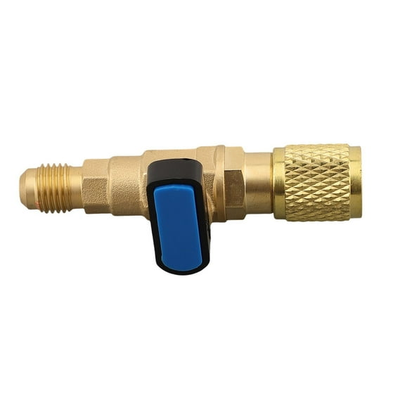 Hvac A/C Straight Shut-Off Ball Valve Adapter For R134A R22 R12 R410A 1/4" Fit