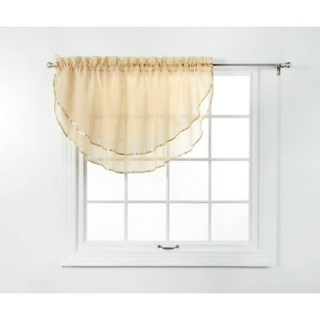 - Belle Maison USA, LTD. Elegance Voile Layered Ascot Curtain Valance 60