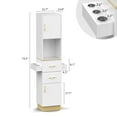 thumbnail image 6 of OmySalon Salon Storage Station, Barber Stations Beauty Salon Spa Equipment with 2 Drawers, 2 Storage Cabinet, 6 Hair Dryer Holders for Hair Styling, White Gold, 6 of 7