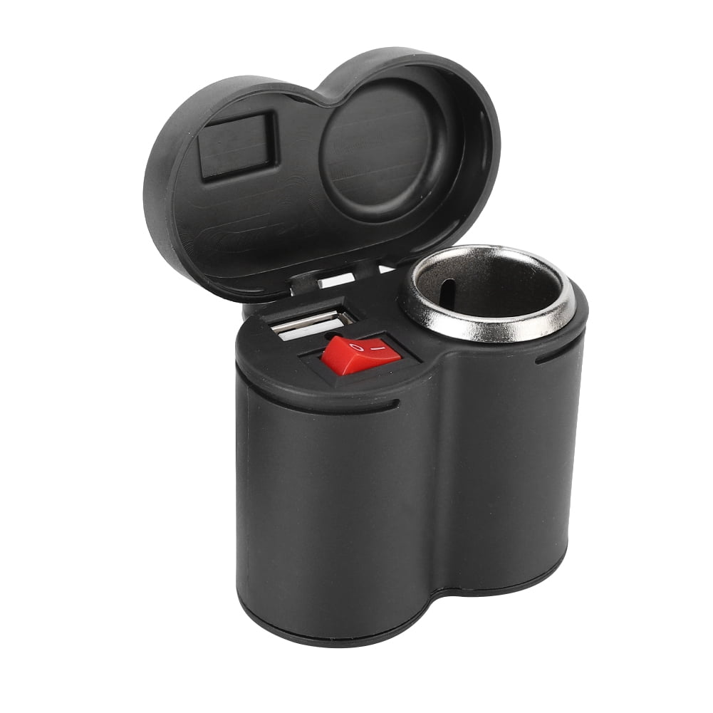 motorbike cigarette lighter Socket Dual USB Charger Adapter Power Handlebar 12V' Connects to the motorcycles 12 V electrical system.Features Cigarette lighter socket for cockpit power supply Rubber sealed socket and insulated cable harness Included Cigarette lighter socket (12 V) Cable harness Fuse (15 A) Mounting instructionsPlease note Vehicle Mounded Cigarette Lighter for