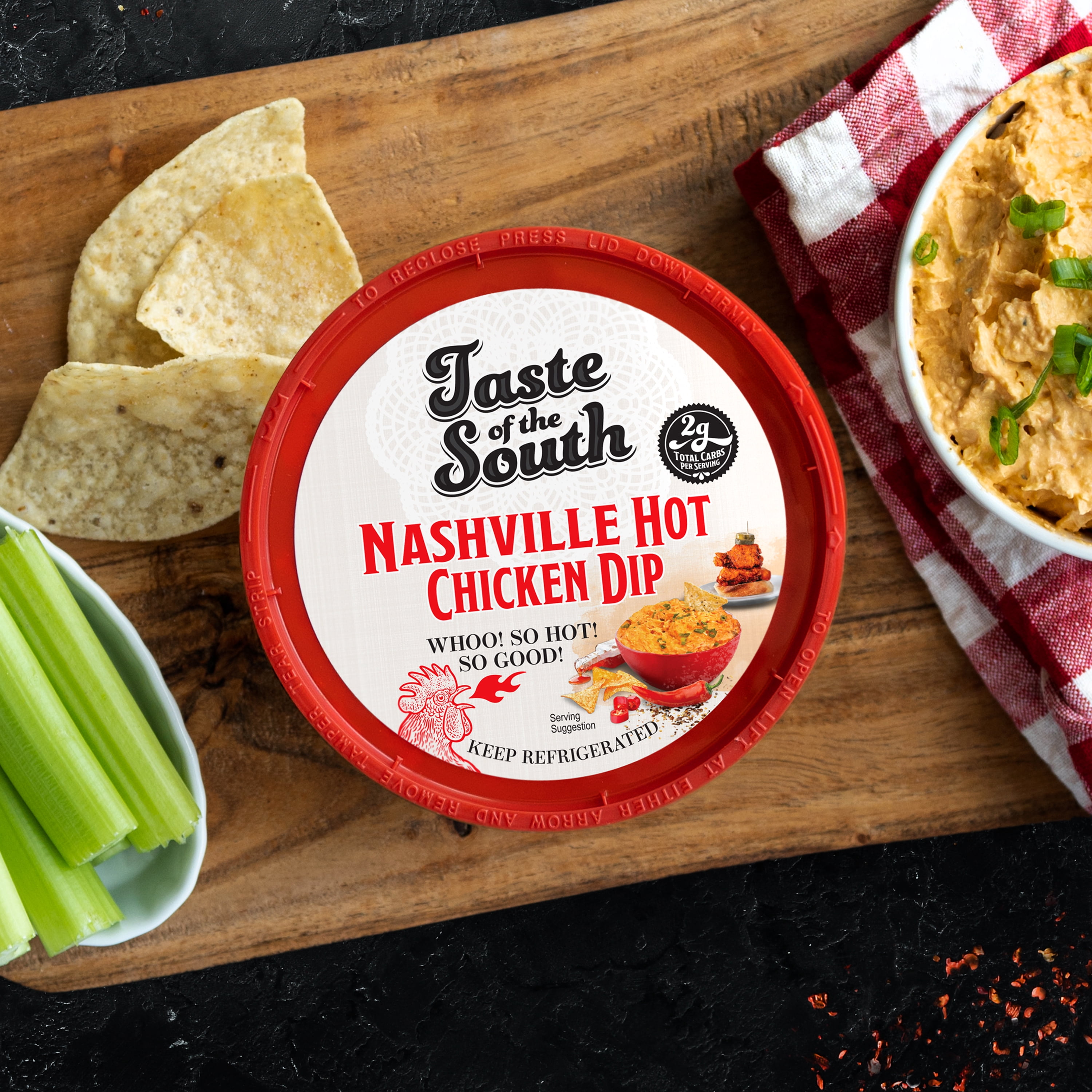 Taste of the South Nashville Hot Chicken Dip, 10 oz (Refrigerated, Tub, Spread)