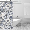 thumbnail image 2 of Shower Curtain, Casual gear Pattern Waterproof Fabric Plastic Shower Curtain, Drying Fast Bathroom Curtain with 9 Buttonholes, Ruffle Shower Curtain 60x72in, 2 of 8