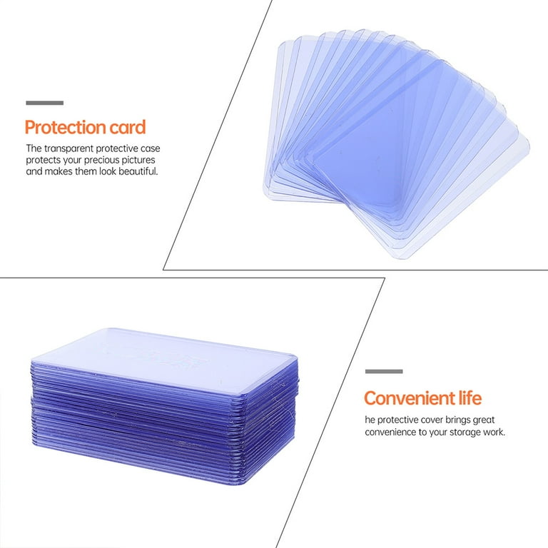 50Pcs Clear Sleeves Transparent Cards Covers ID Name Badge Holder ID Credit  Pockets Protector for Office School - Walmart.com