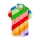 thumbnail image 3 of Camisa hawaiana con estampado 3D de rayas de colores para hombre, camisas de playa con plantas para vacaciones de verano, camisas de manga corta con botones para parejas de calle, 3 of 5
